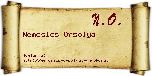 Nemcsics Orsolya névjegykártya